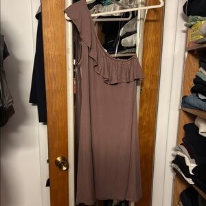 American Eagle Outfitters Pink Asymmetrical Ruffled Sundress